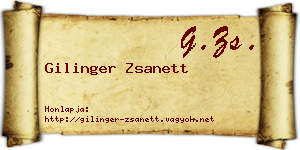 Gilinger Zsanett névjegykártya